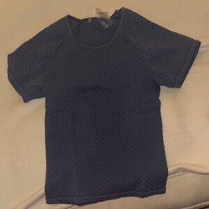 Aritzia Navy Blue Textured Bodysuit